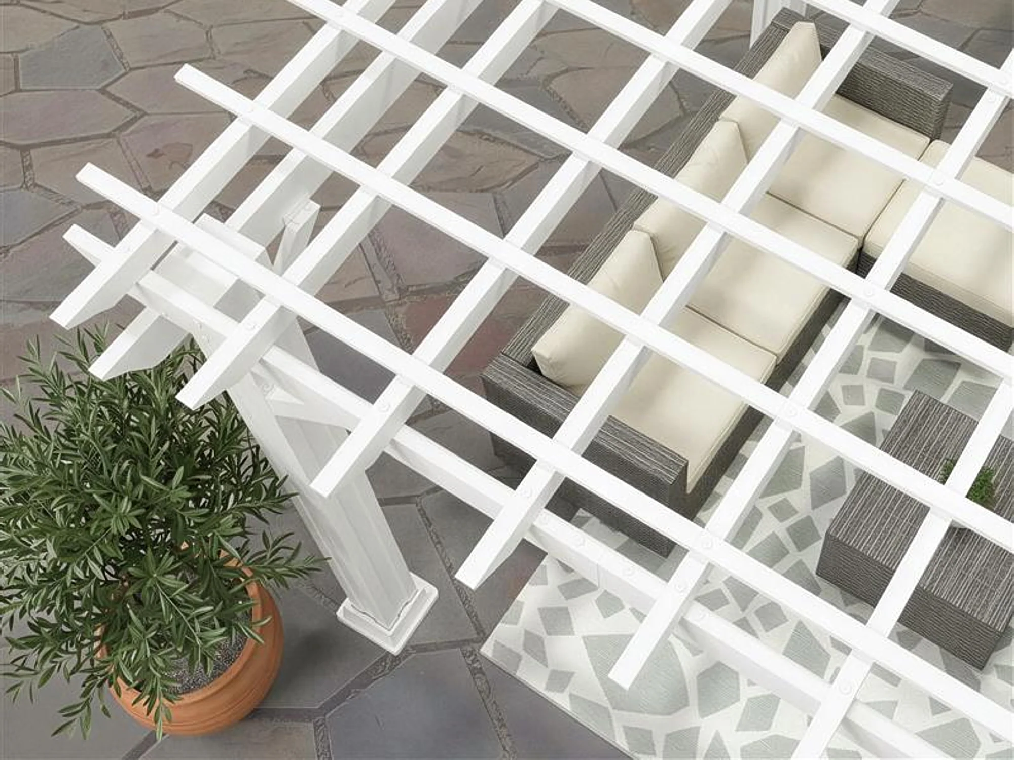 Stratford | 16x12 Steel Pergola – White - Image 3