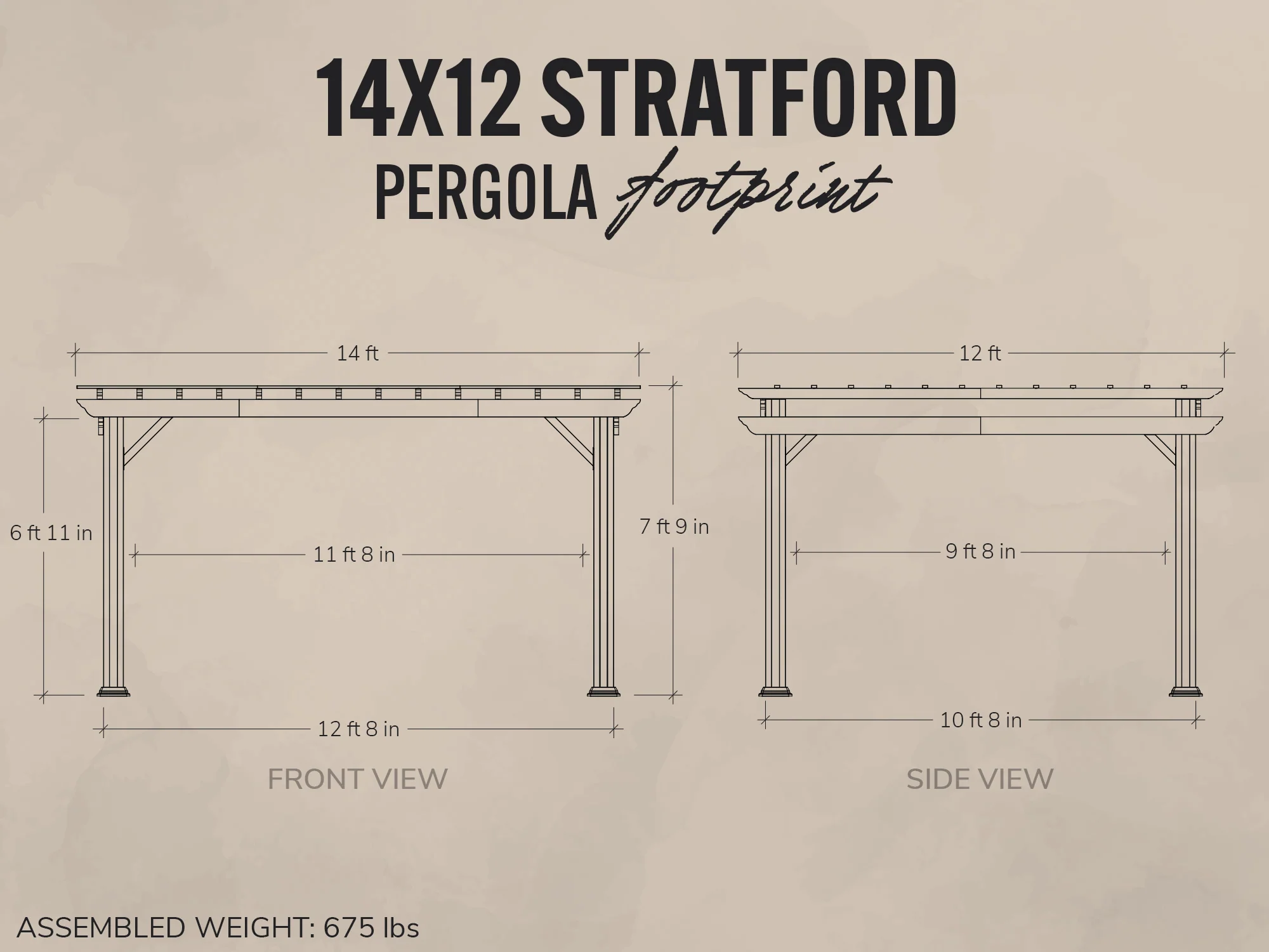 Stratford | 14x12 Steel Pergola – Black - Image 2