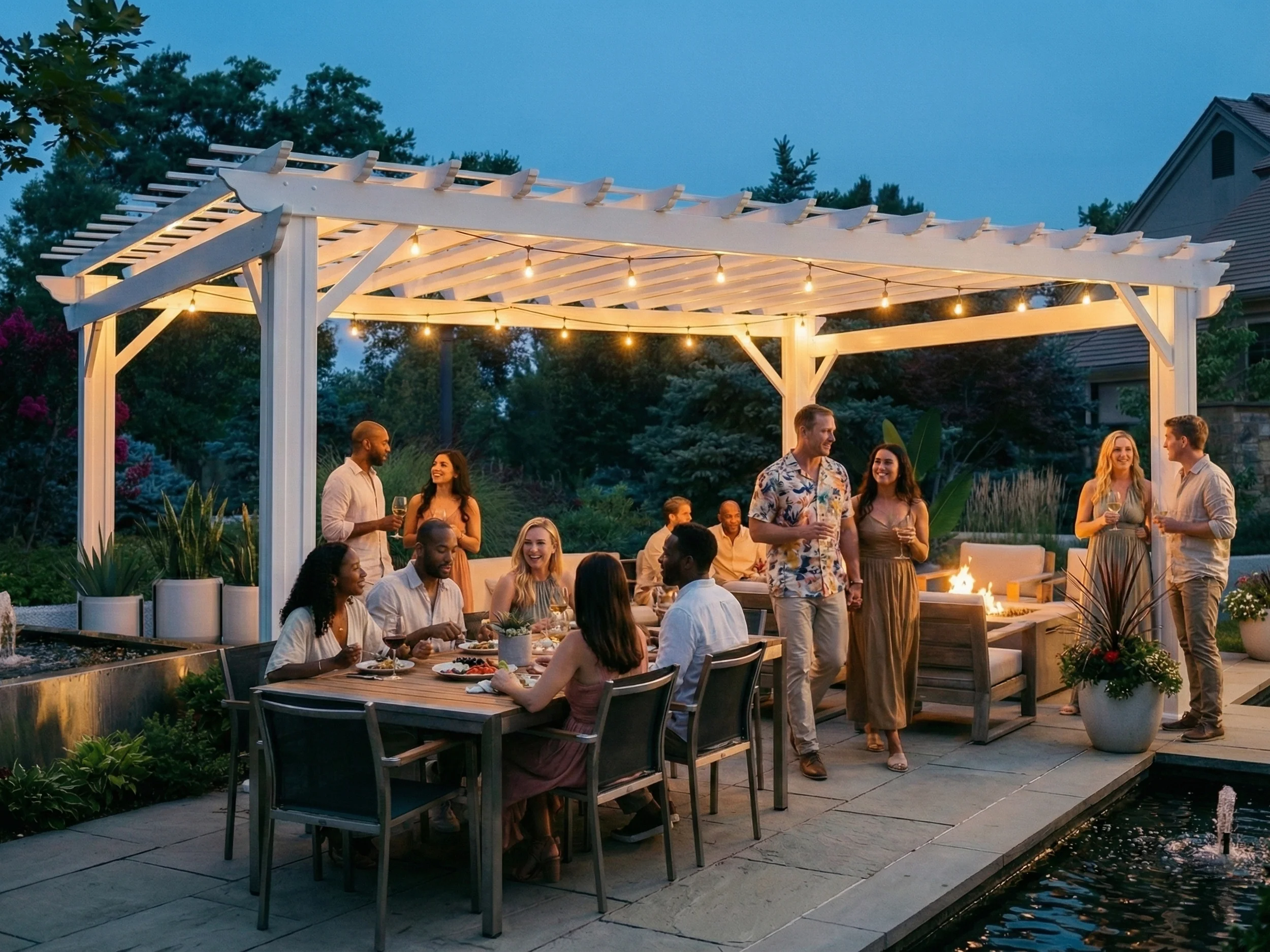 Stratford | 14x12 Steel Pergola – White - Image 9
