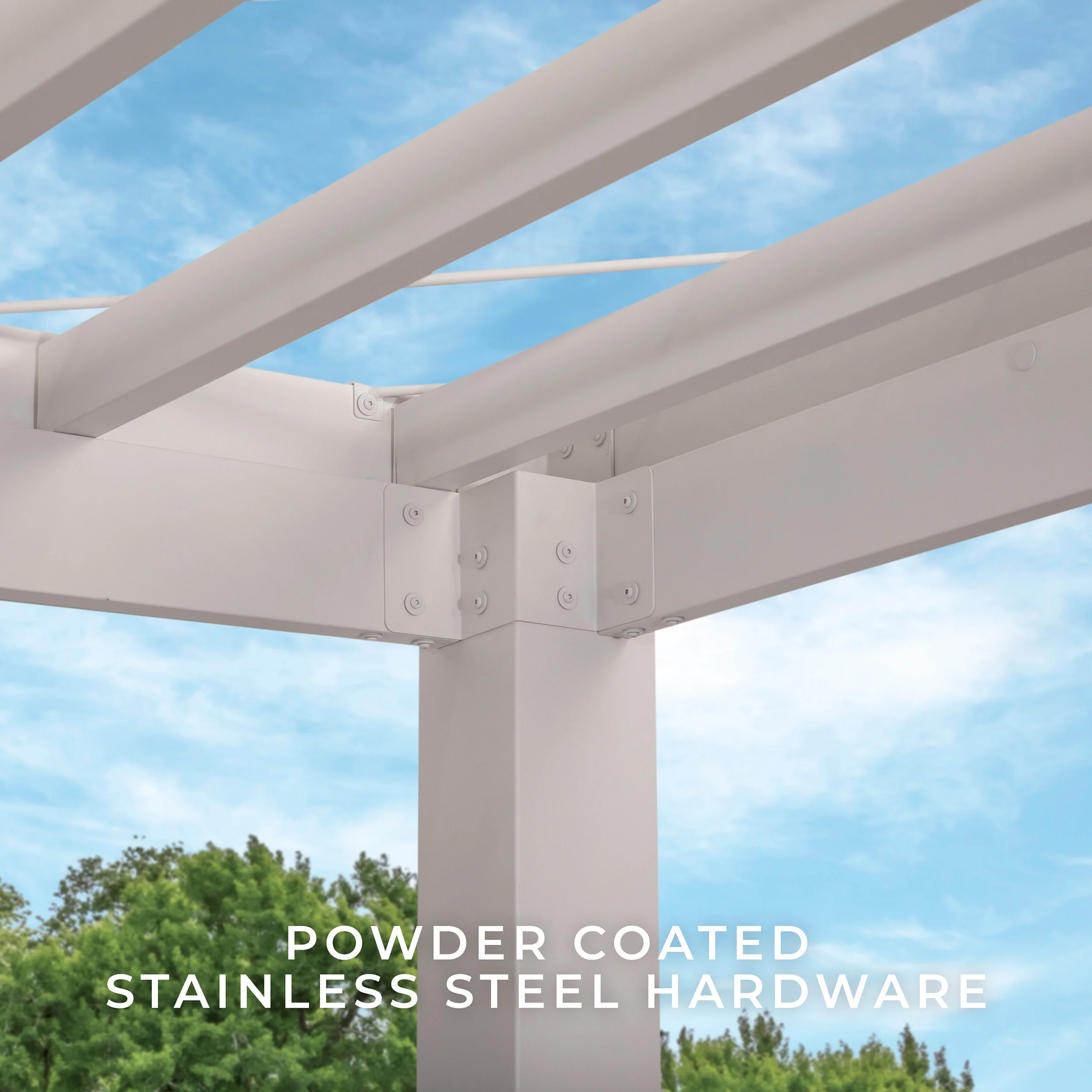 14x12 Windham Modern Steel Pergola With Sail Shade Soft Canopy - Image 6