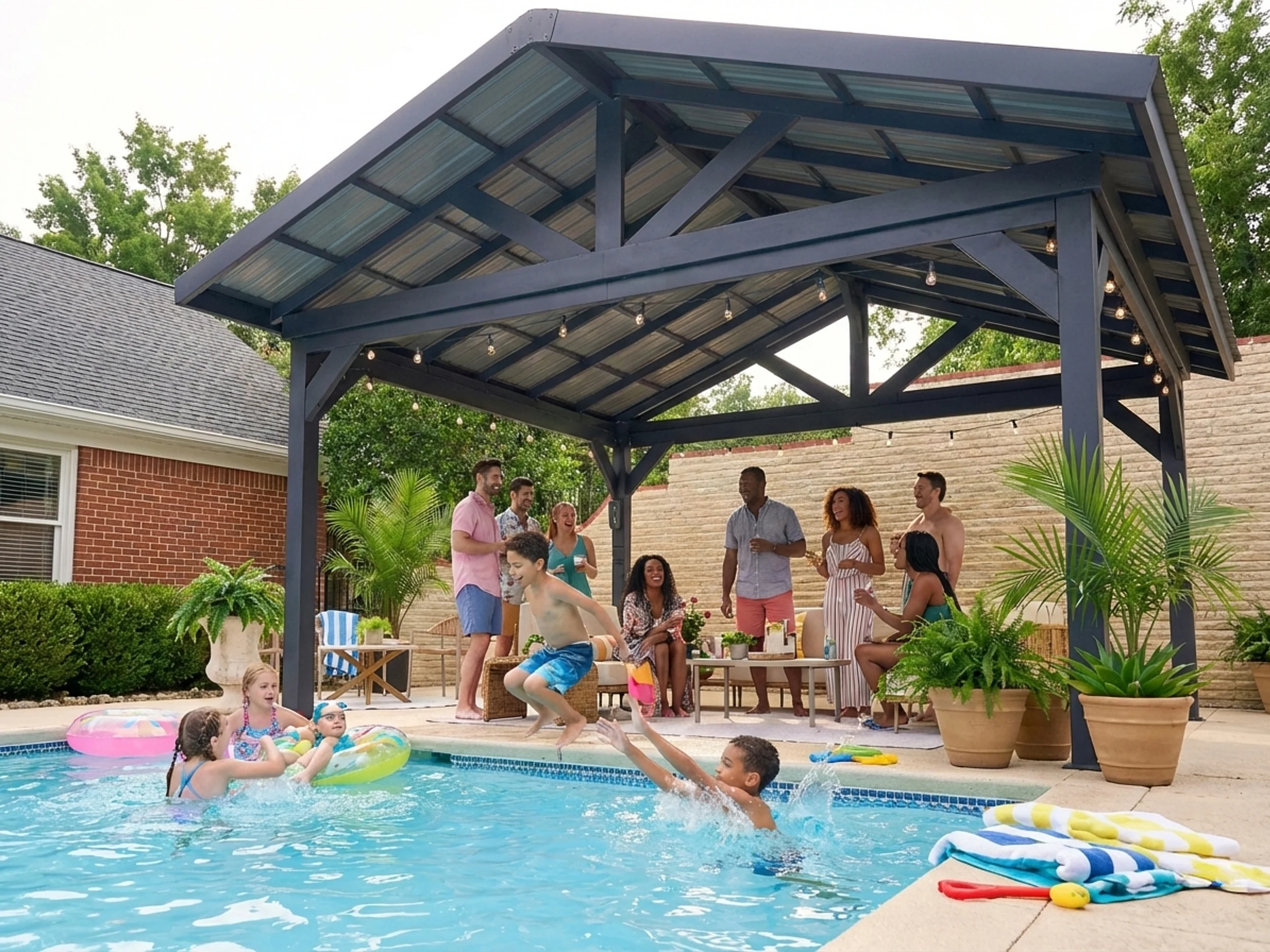 Lancaster | 14x14 Steel Gazebo with Gable Roof - Image 10
