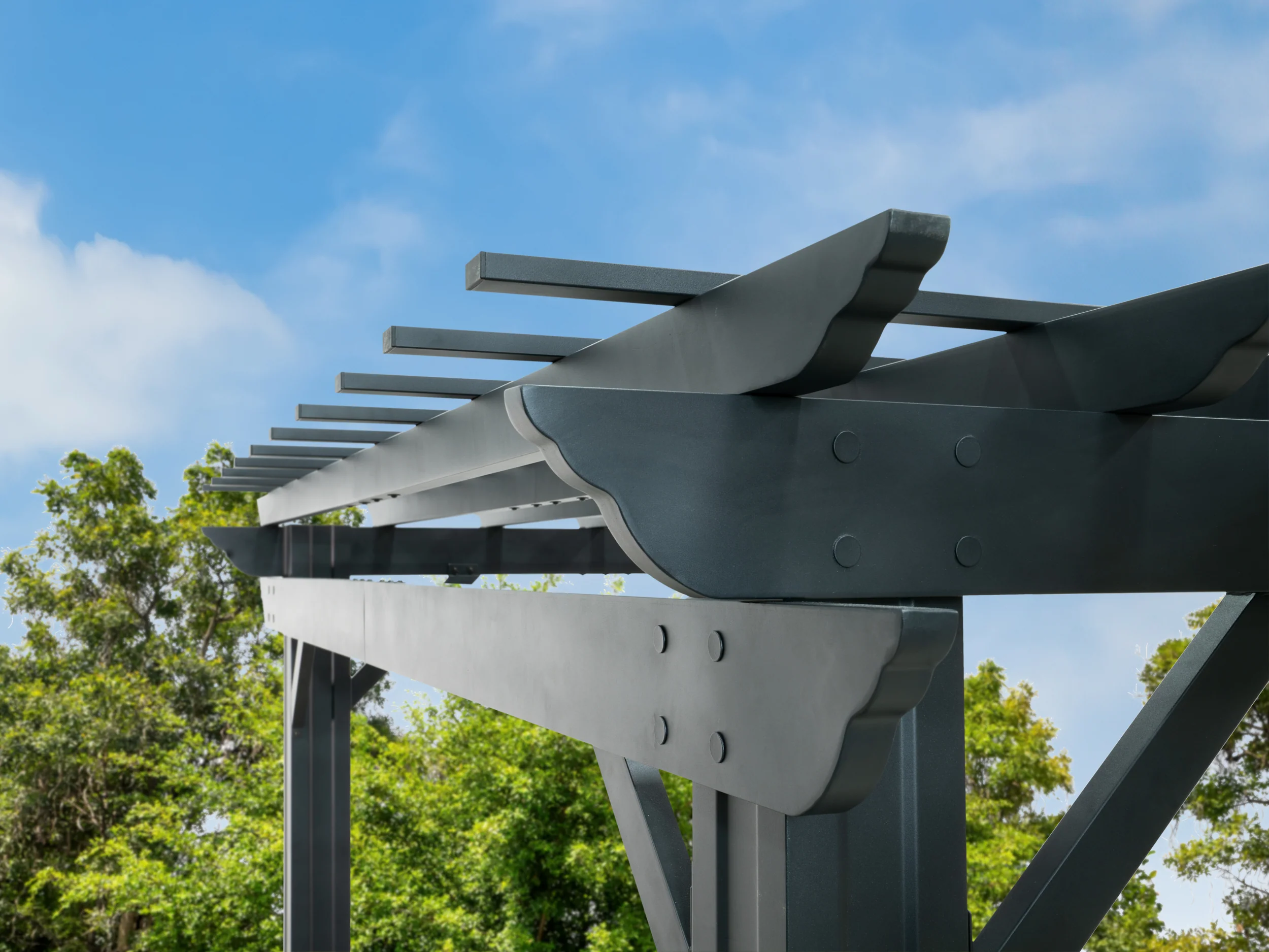 Stratford | 12x10 Steel Pergola – Black - Image 5