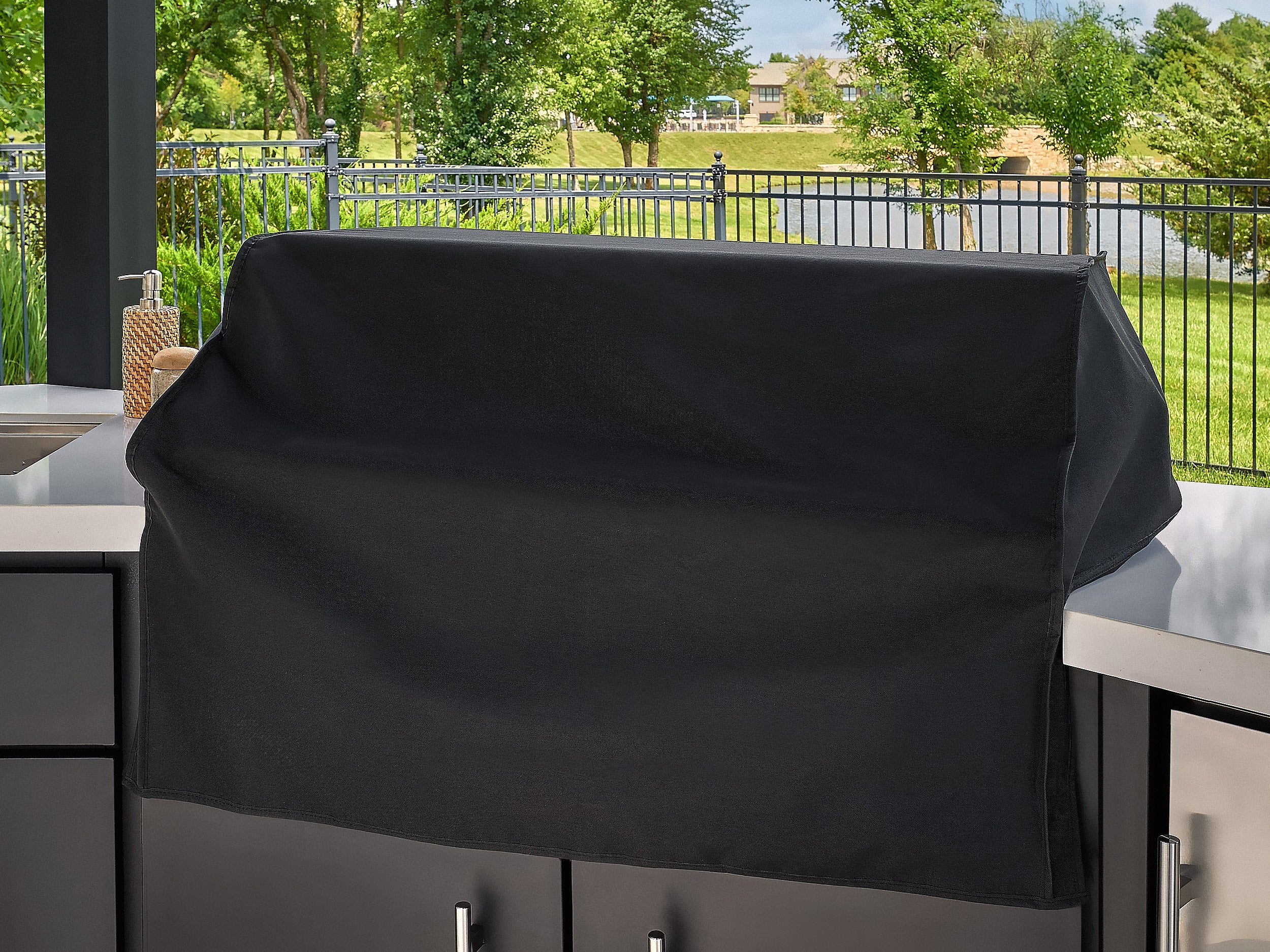Edgemont Cove | Curved Outdoor Kitchen with Built-In Grill, Griddle & Pizza Oven - Image 26