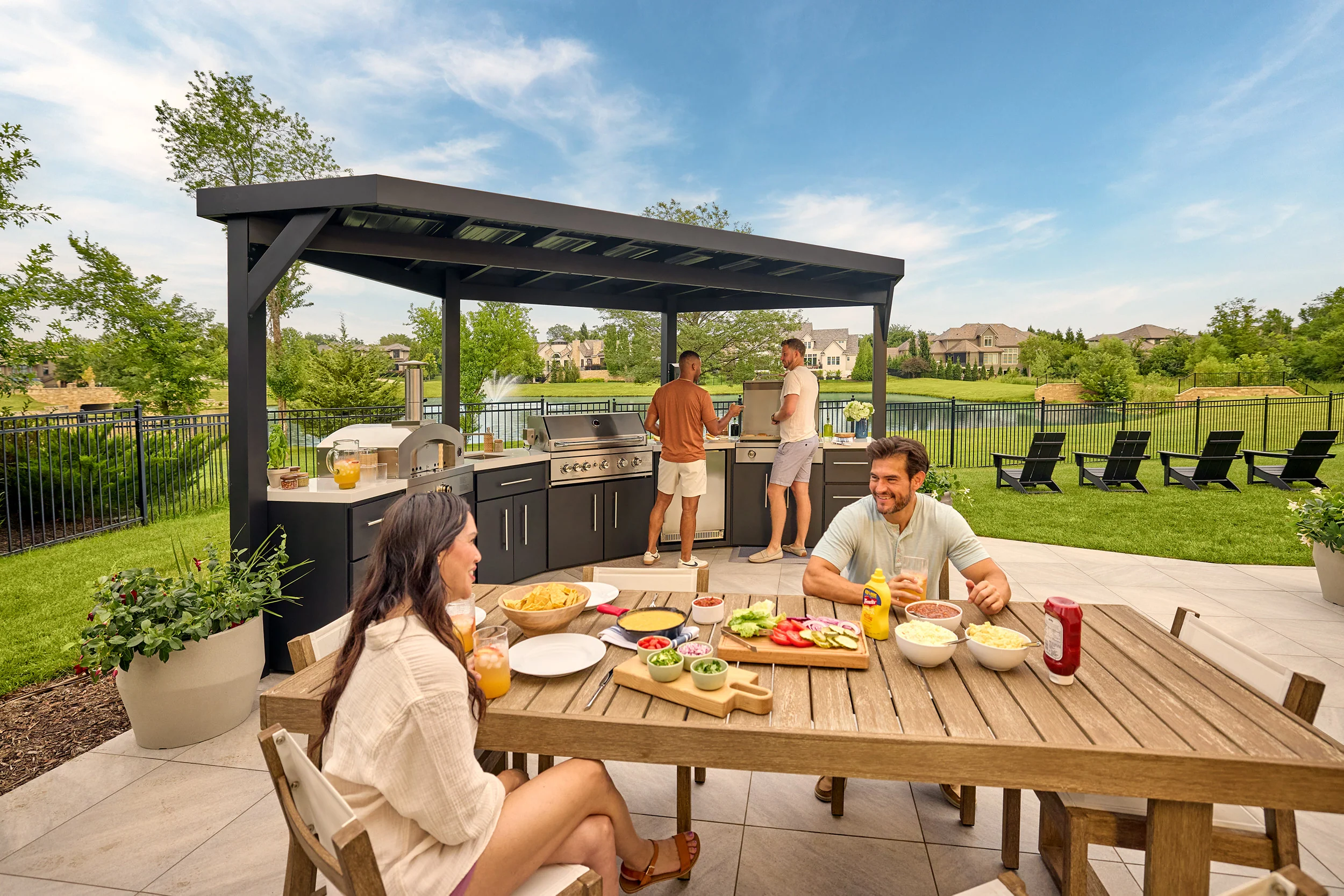 Edgemont Cove | Curved Outdoor Kitchen with Built-In Grill, Griddle & Pizza Oven - Image 28