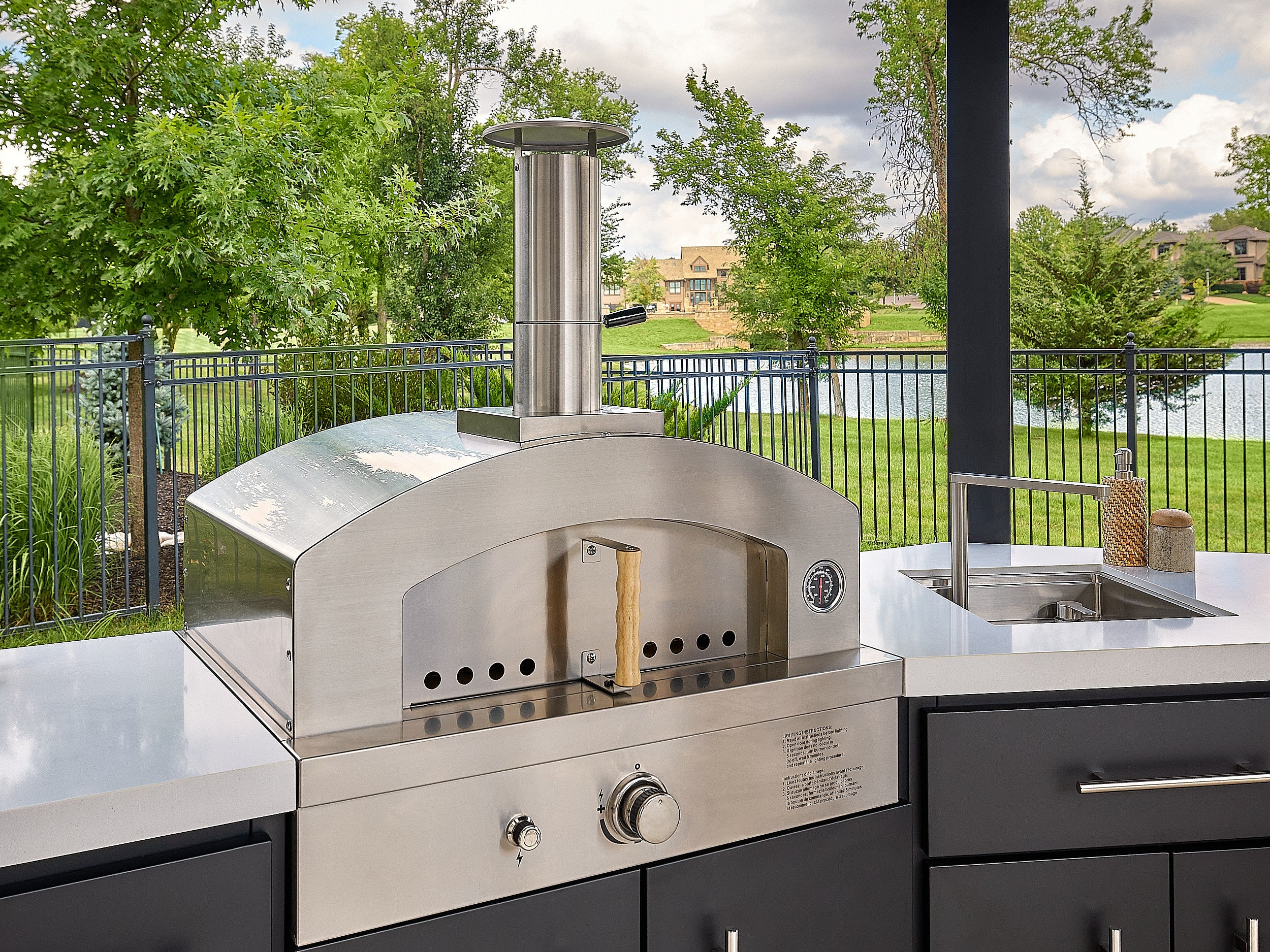 Edgemont Cove | Curved Outdoor Kitchen with Built-In Grill, Griddle & Pizza Oven - Image 8
