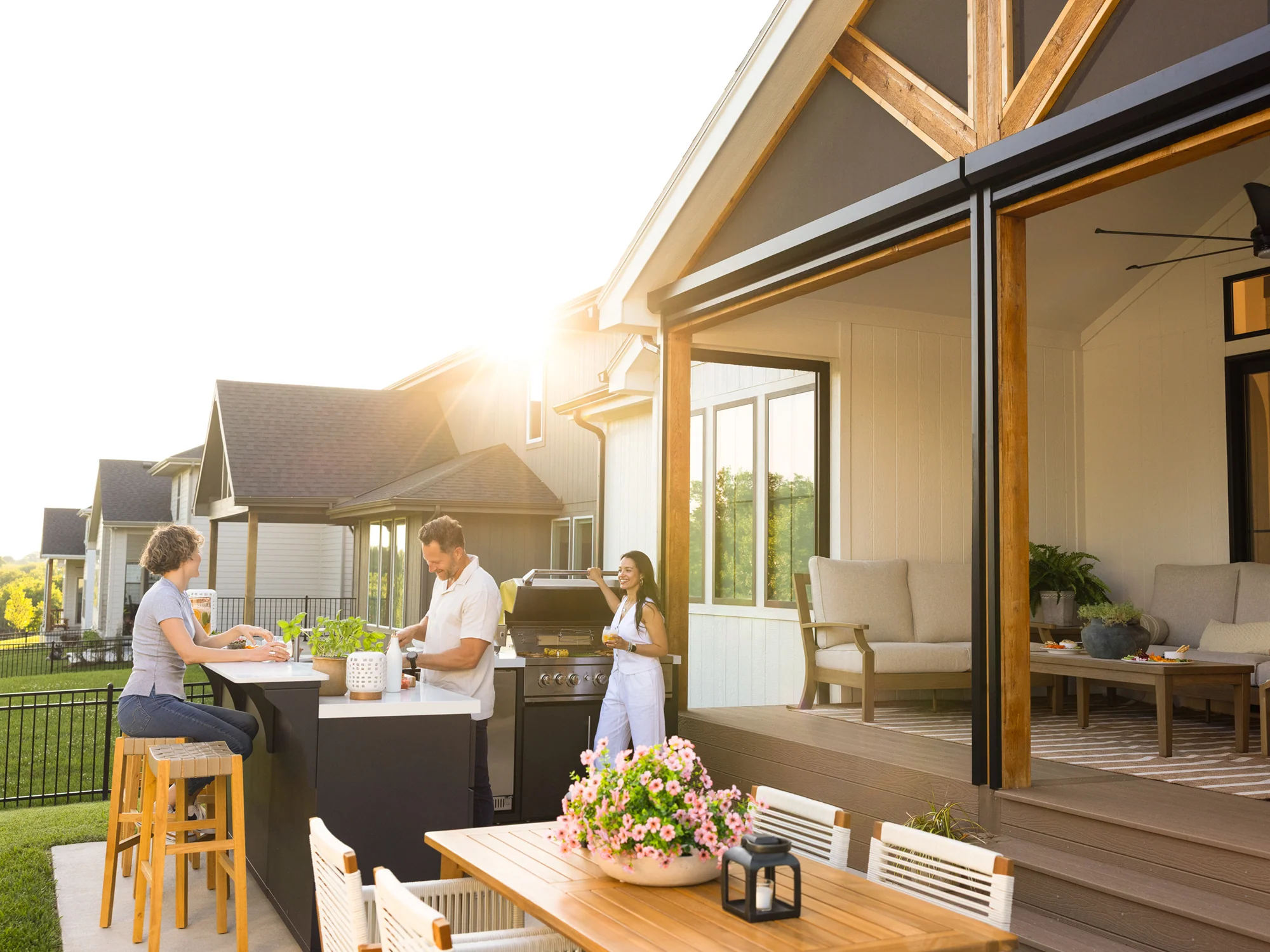 Emory | Corner Outdoor Kitchen Island with Bar Seating & Built-In Grill – Right - Image 20