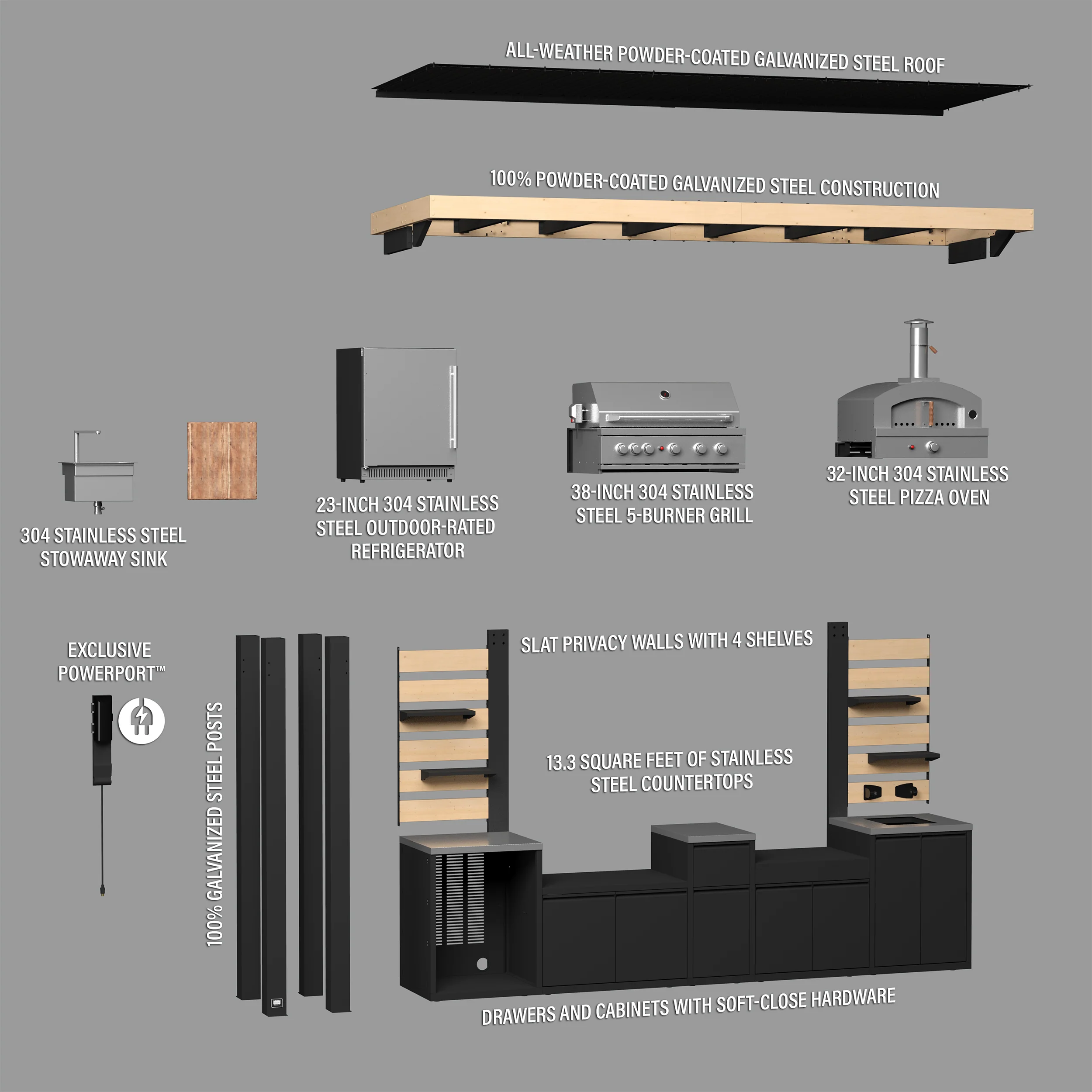 Fusion Flame 2 Outdoor Kitchen - Image 26