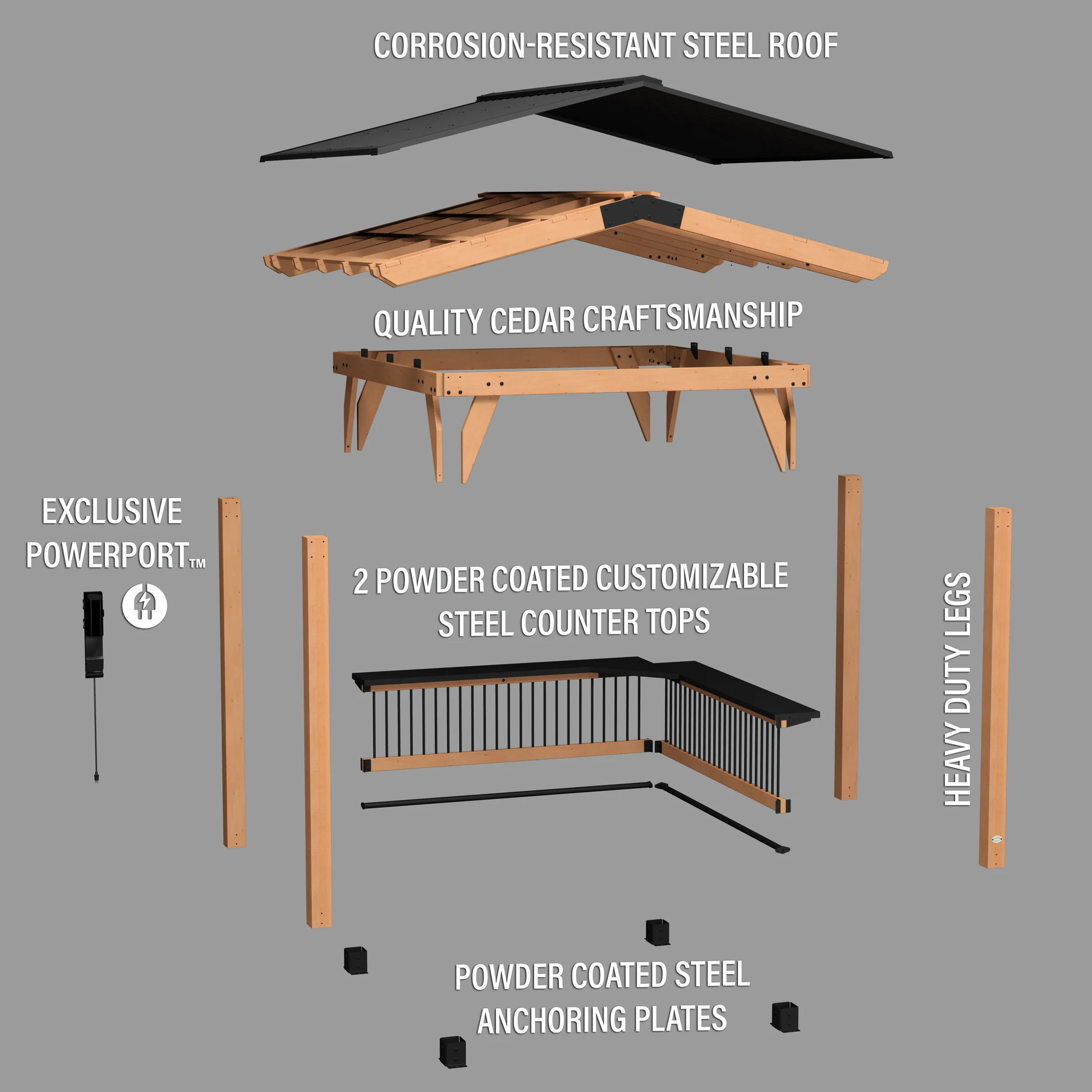 Granada Grill Gazebo with Outdoor Bar - Image 17
