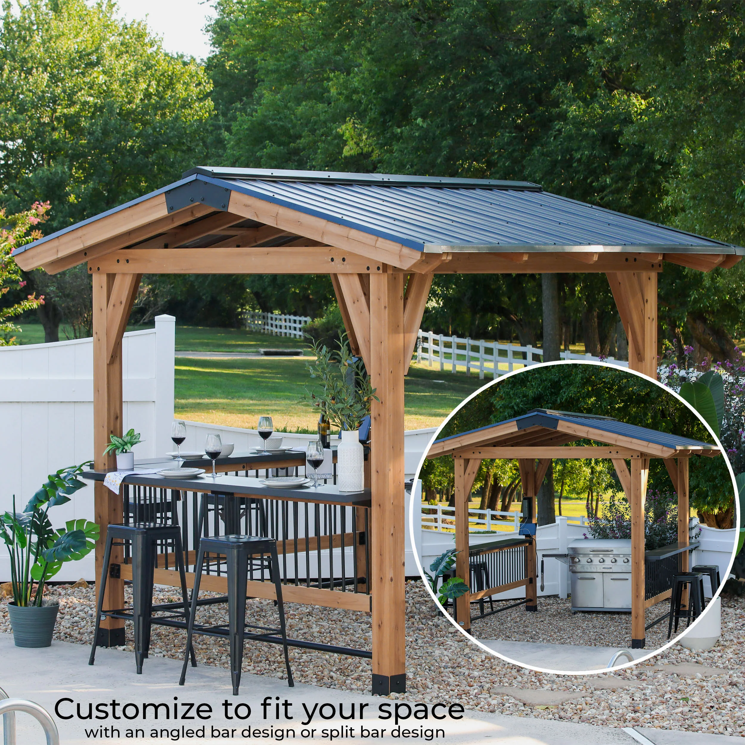 Granada Grill Gazebo with Outdoor Bar - Image 5