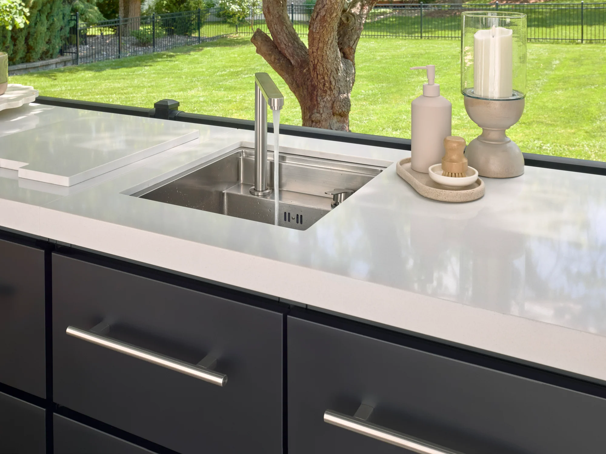 Lancaster | Covered Linear Outdoor Kitchen with Built-In Grill - Image 8