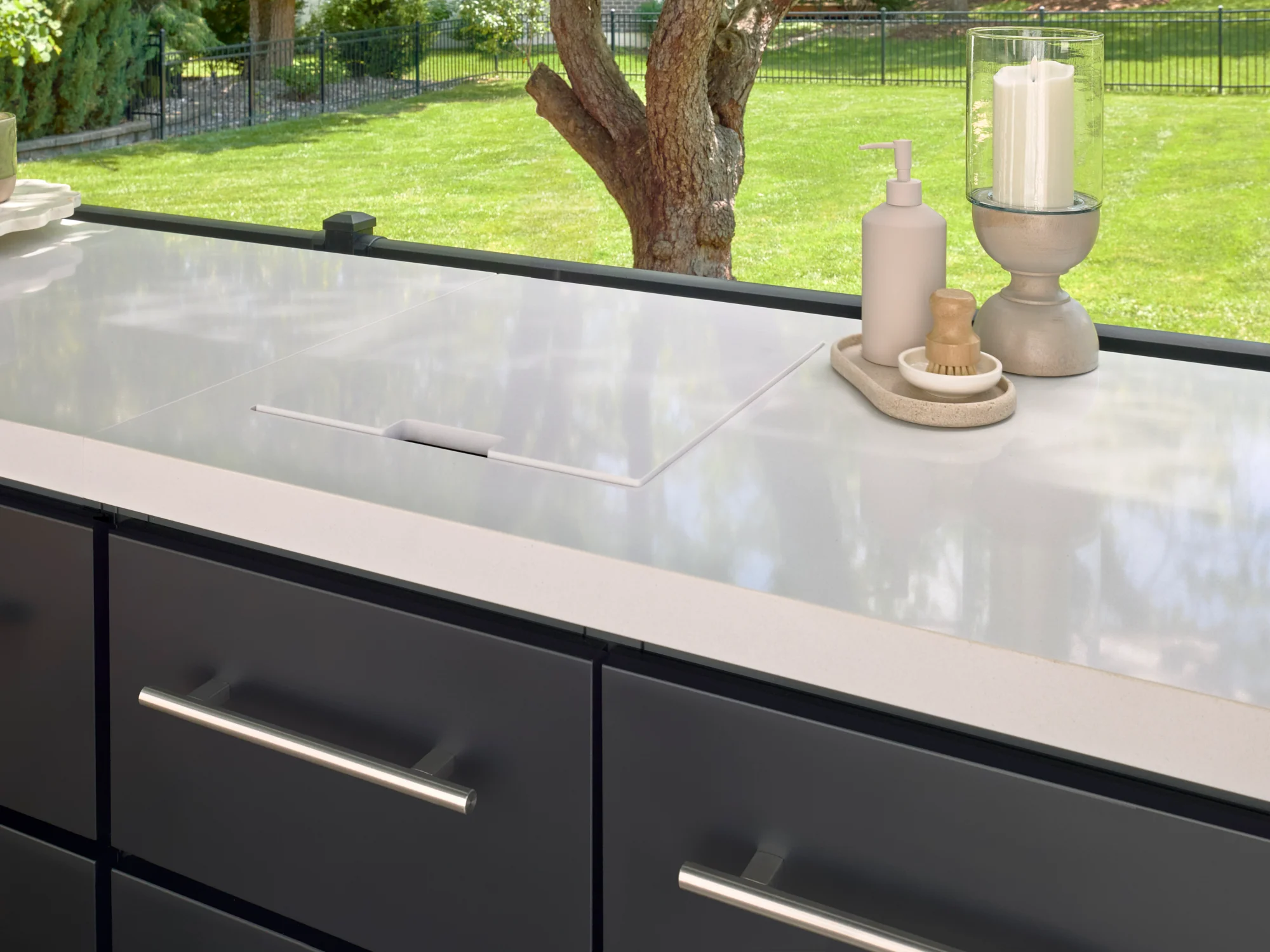 Lancaster | Covered Linear Outdoor Kitchen with Built-In Grill - Image 9