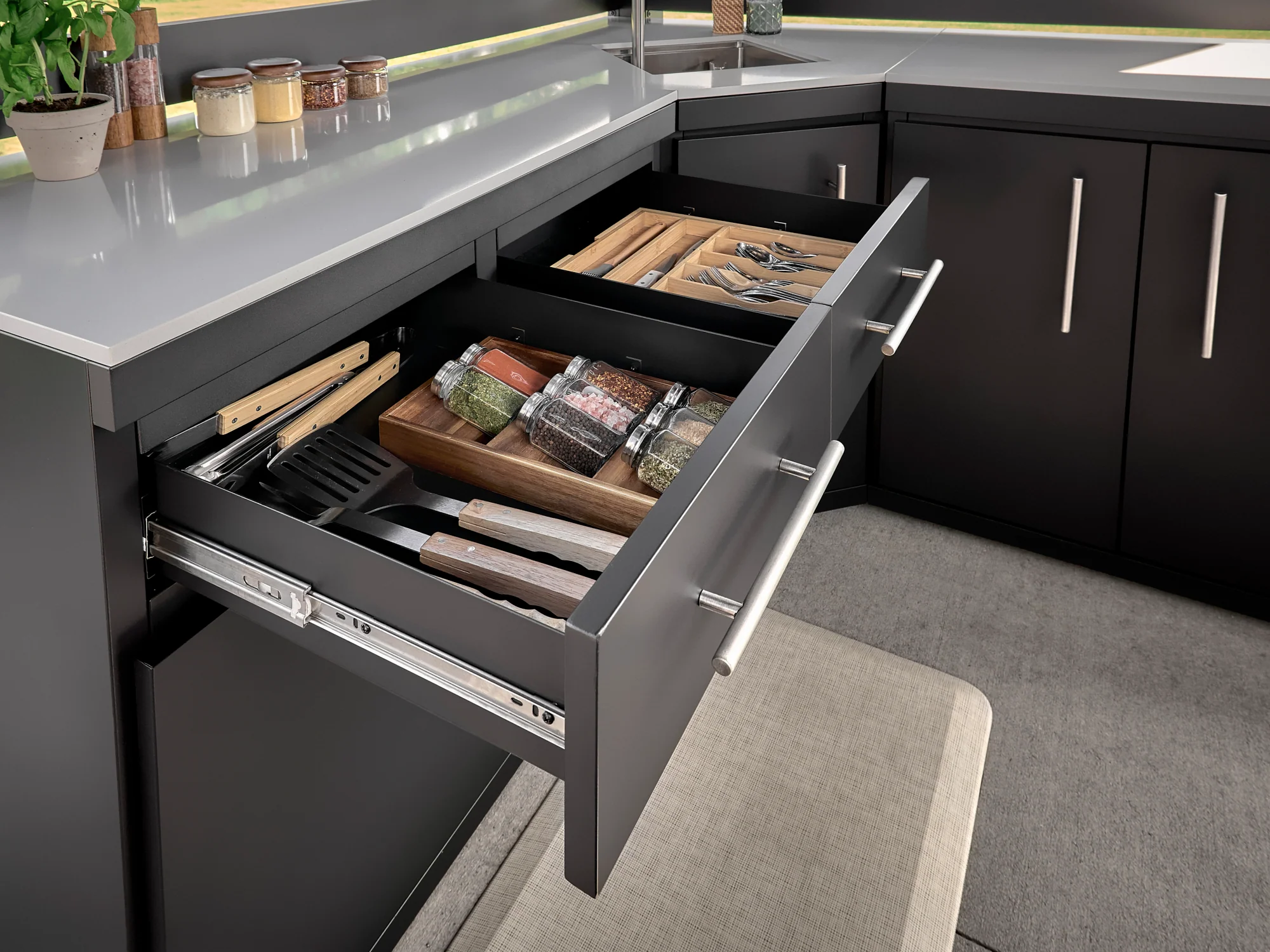 Langston | Covered Appliance-Ready Outdoor Kitchen with Refrigerator & Sink - Image 14