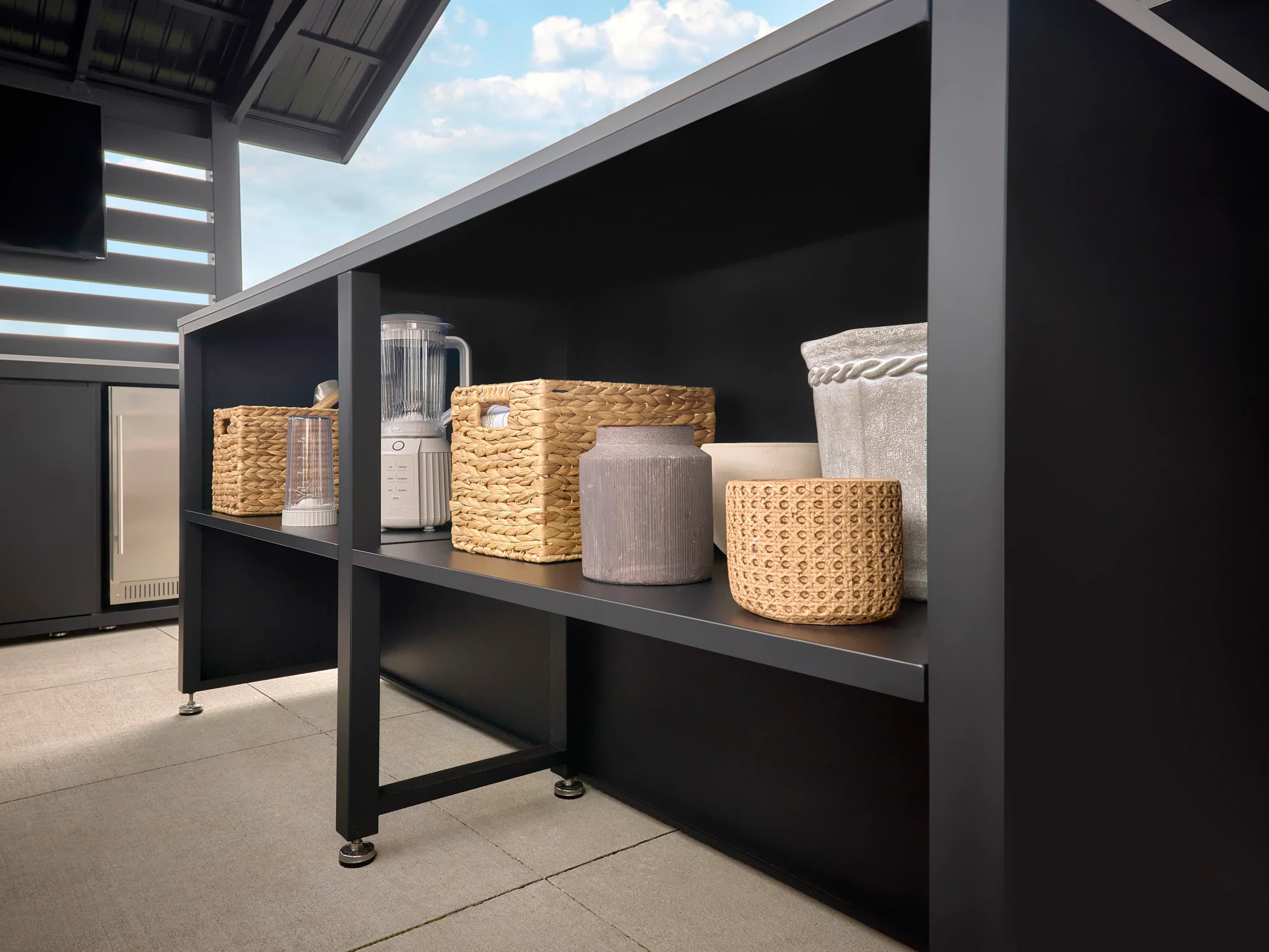 Langston | Covered Appliance-Ready Outdoor Kitchen with Refrigerator & Sink - Image 16