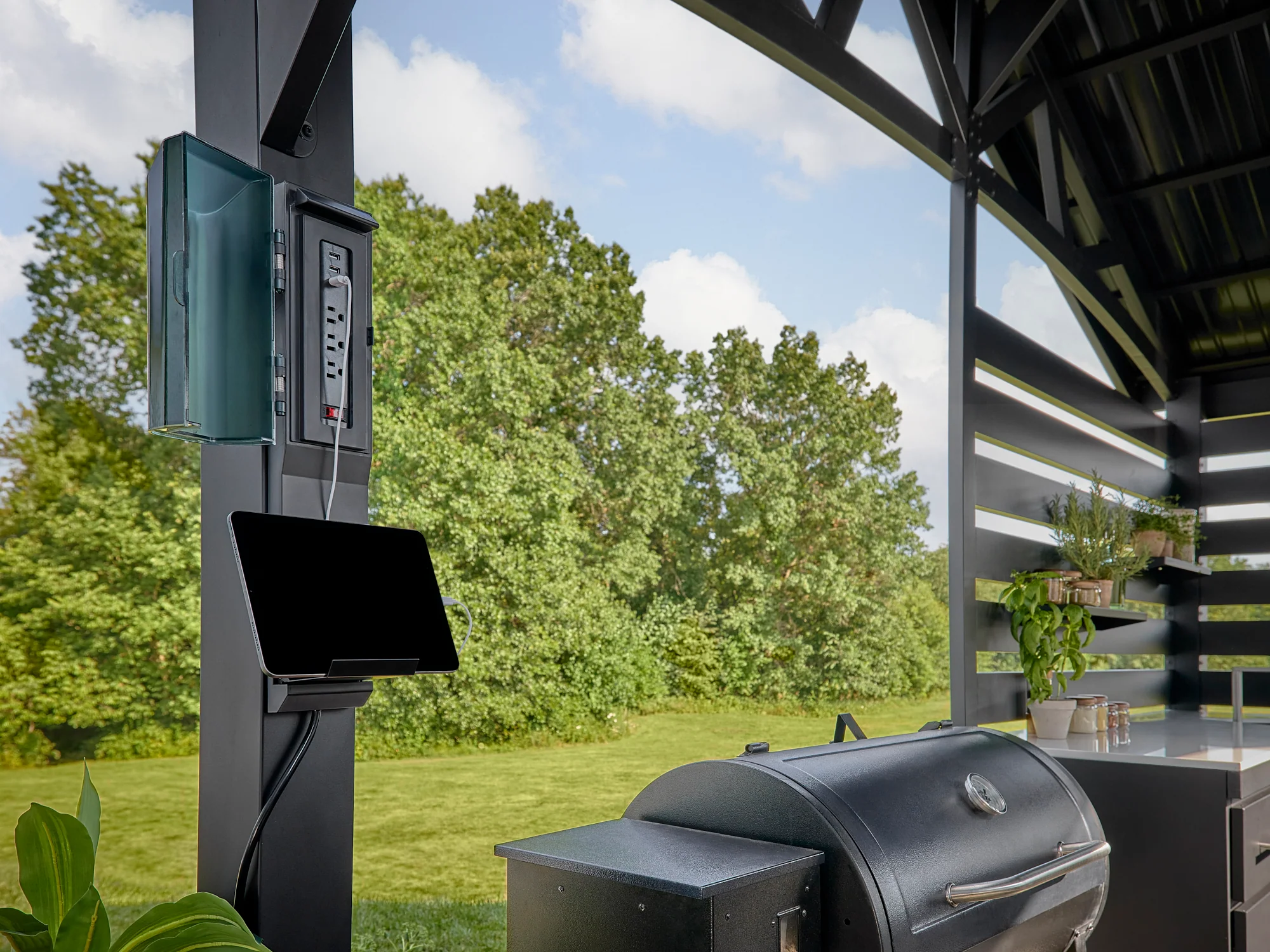 Langston | Covered Appliance-Ready Outdoor Kitchen with Refrigerator & Sink - Image 19