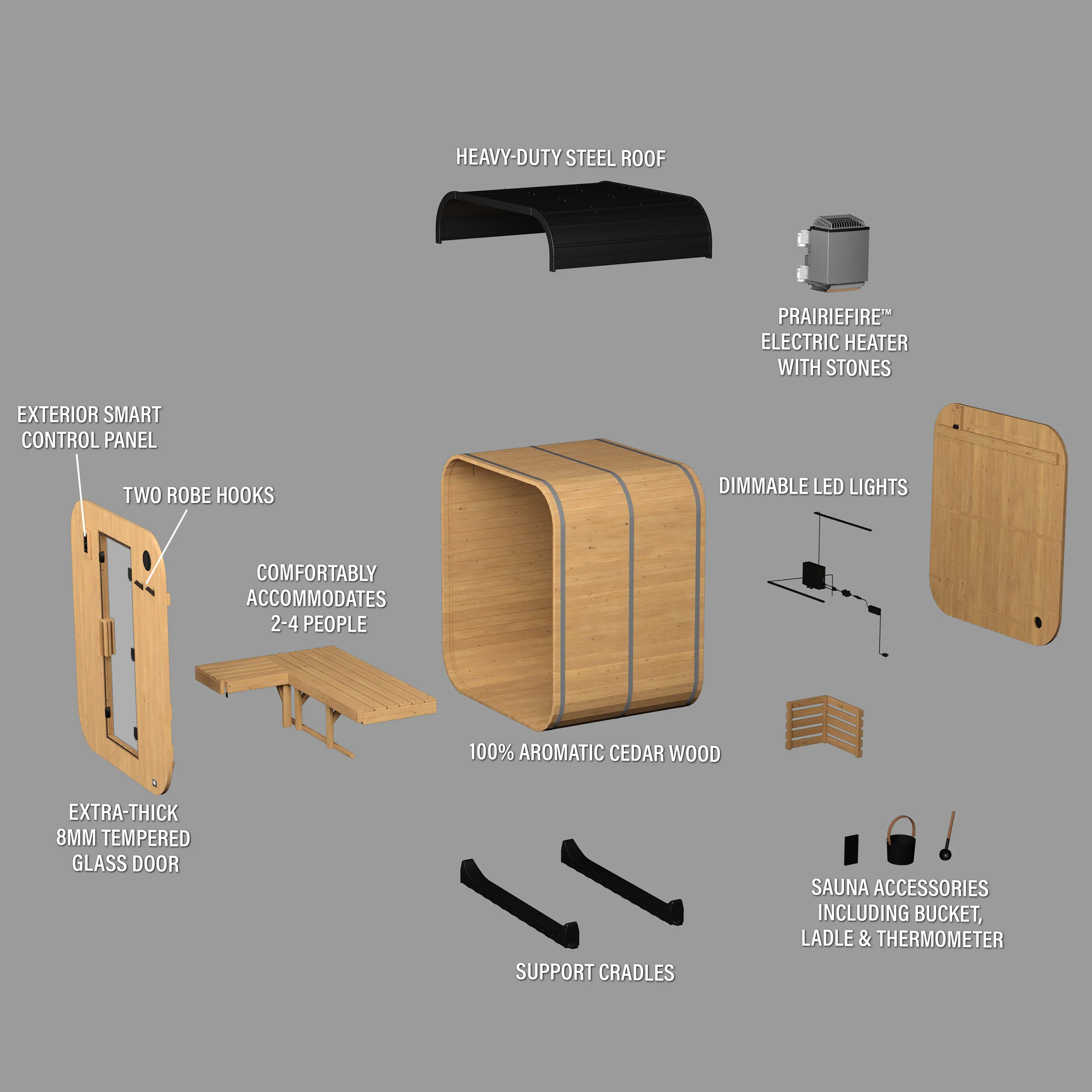 Lennon Outdoor Cube Sauna – 2-4 Person - Image 14