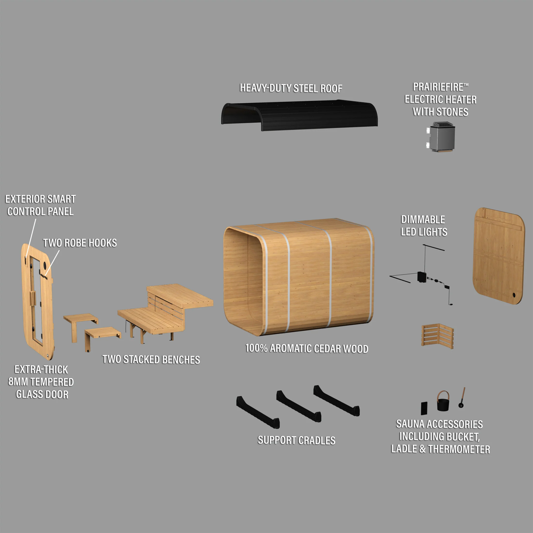 Lennon Outdoor Cube Sauna with Porch – 4-6 Person - Image 15