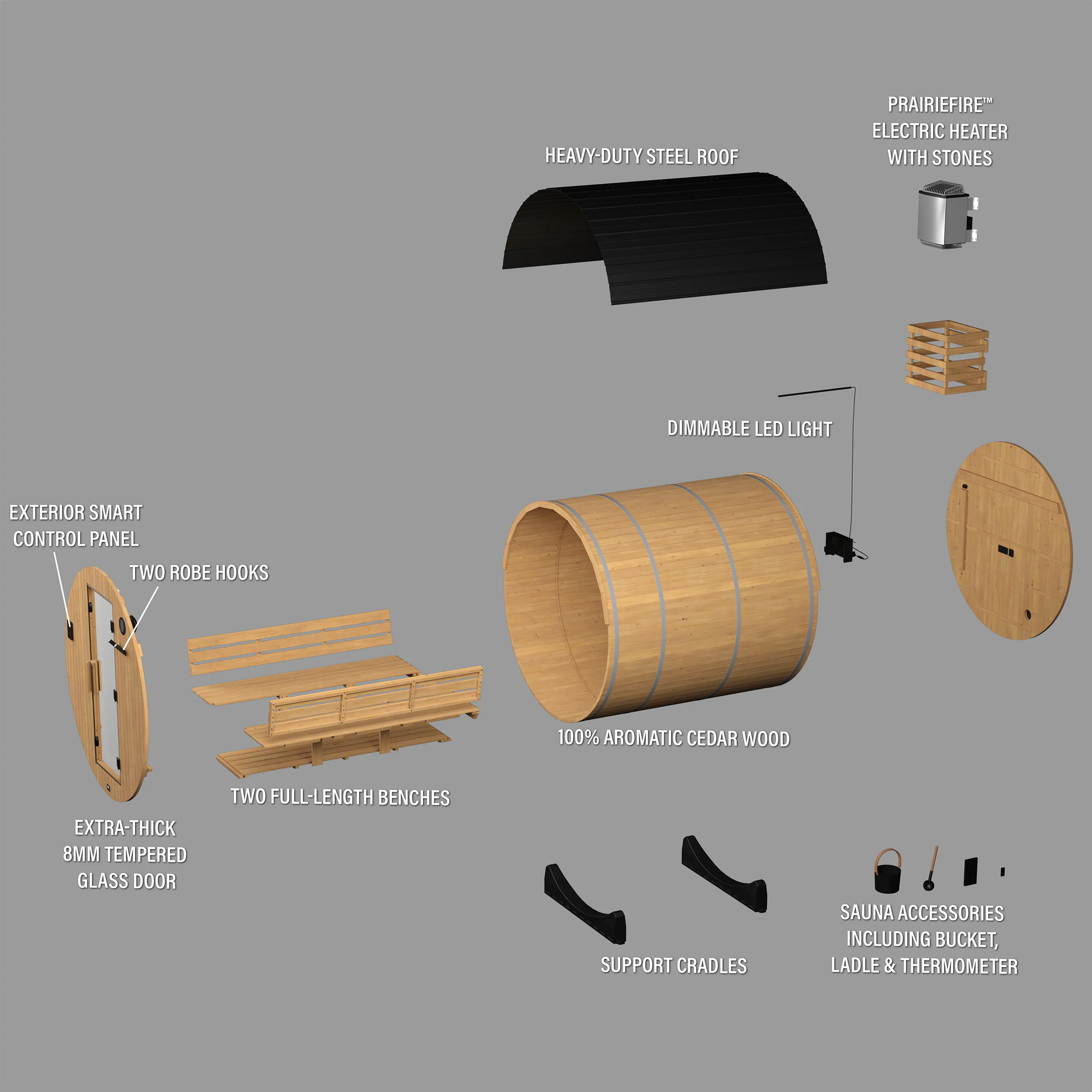 Paxton Outdoor Barrel Sauna – 4-6 Person - Image 14