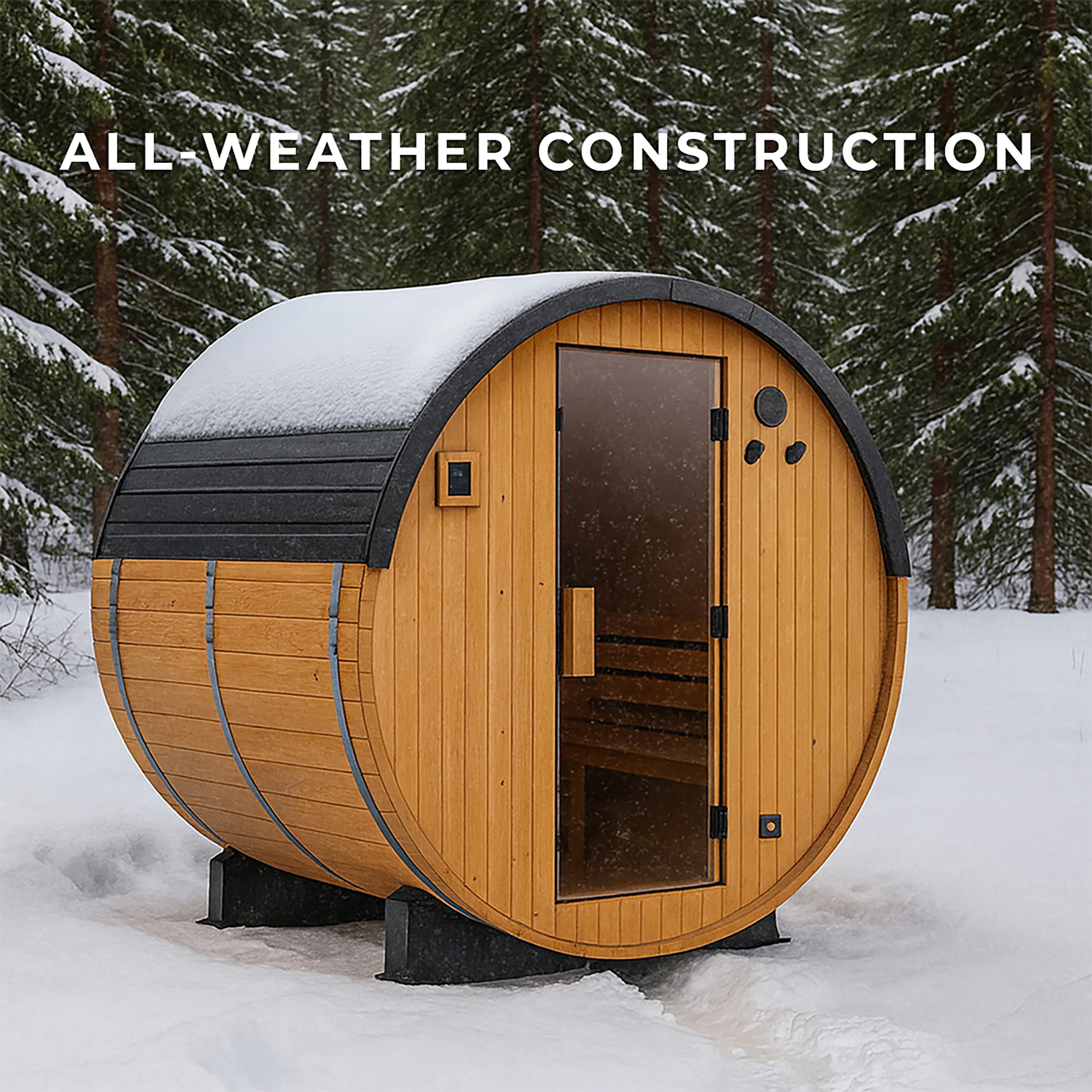 Paxton Outdoor Barrel Sauna – 2-4 Person - Image 6