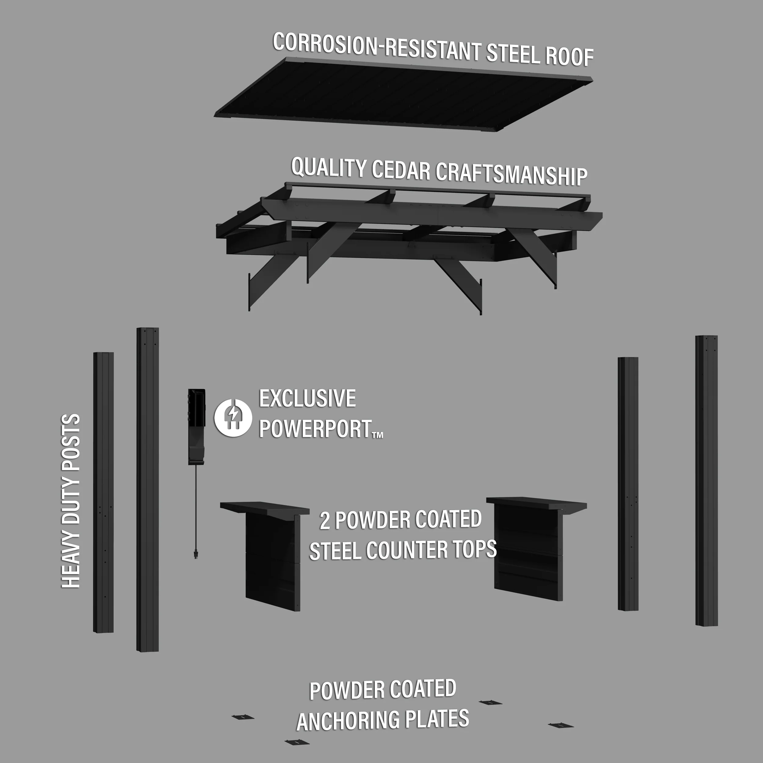 Rockport Steel Grill Gazebo - Image 11