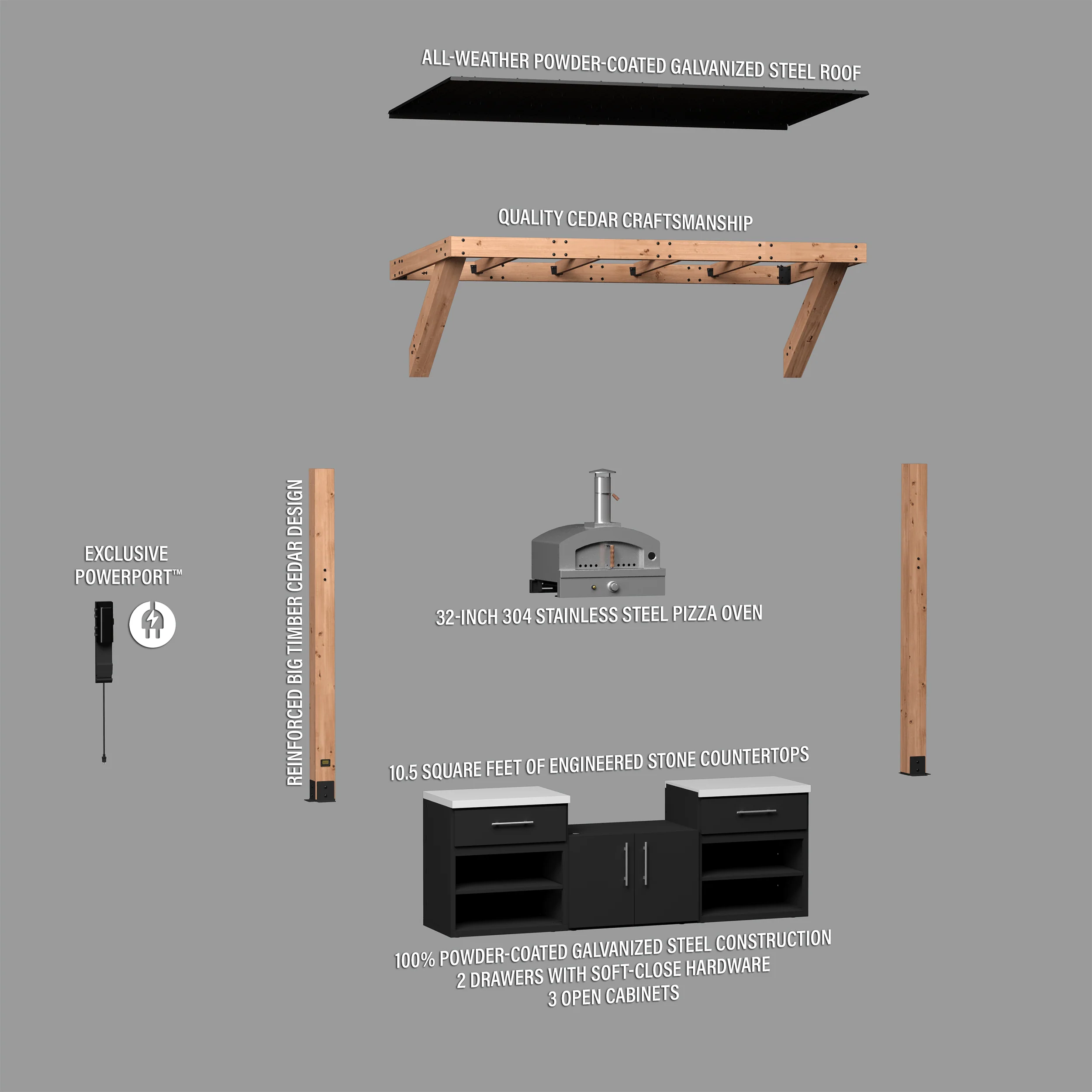 Timber Rock Outdoor Pizza Oven Cook Station - Image 17
