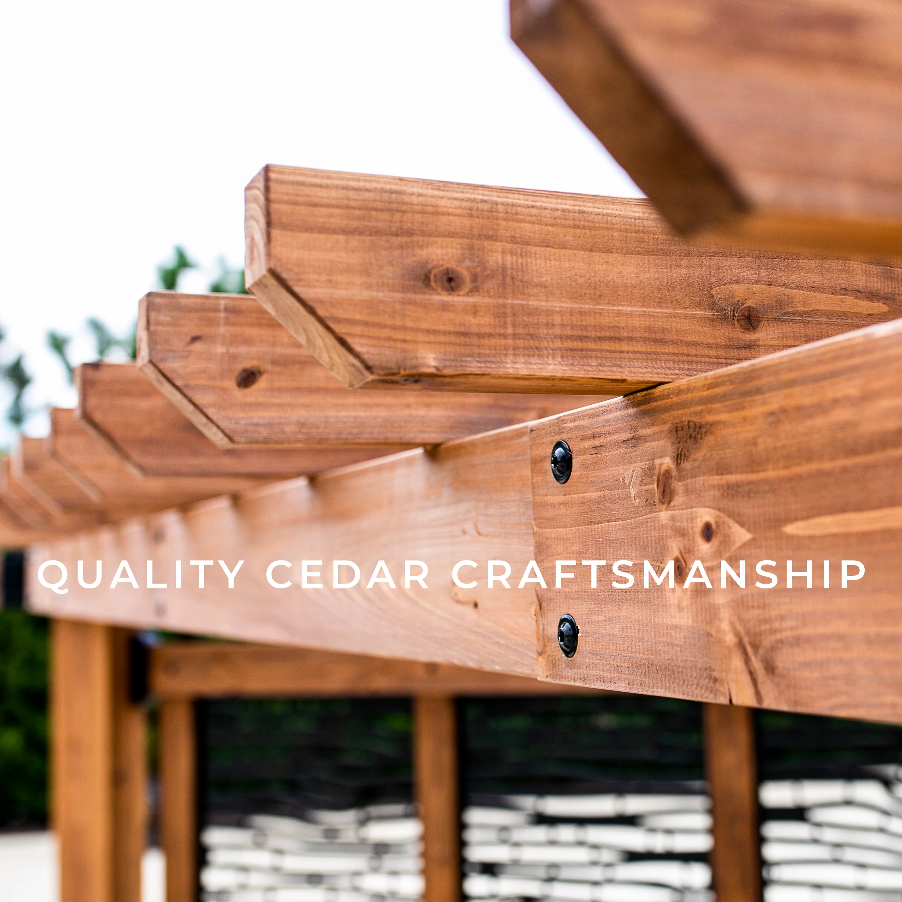 Tuscany Corner Pergola with Conversation Seating - Bamboo Panels - Image 8